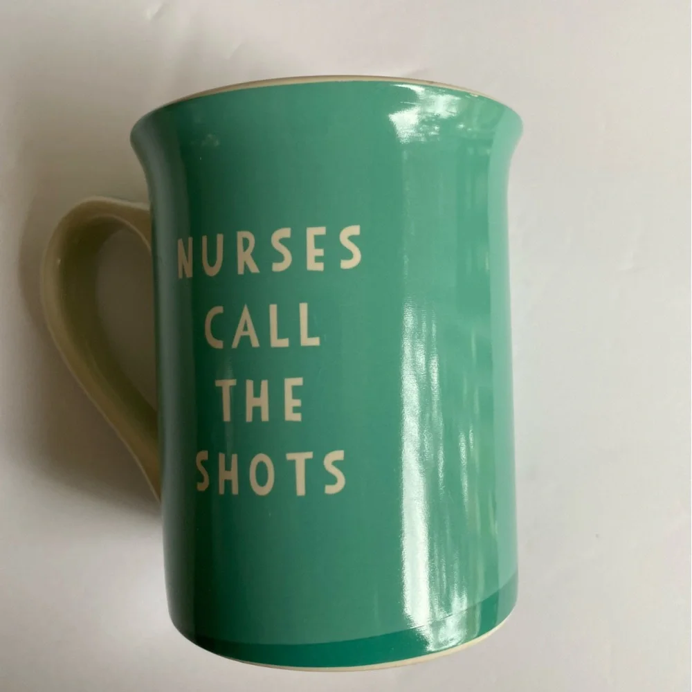 Enesco Our Name is Mud Nurse Stoneware Mug Blue Green Turquoise Nurses Day